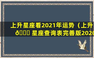 上升星座看2021年运势（上升 🐕 星座查询表完善版2020年）